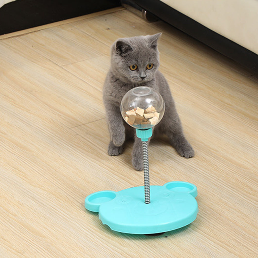Haustierfutterspender Katzenspielzeug Haustiere leckende Futterkugel selbstspielender Kippball lustiger Schwingfutterspender Puzzlespielzeuge Spieltraining Spender Schüssel