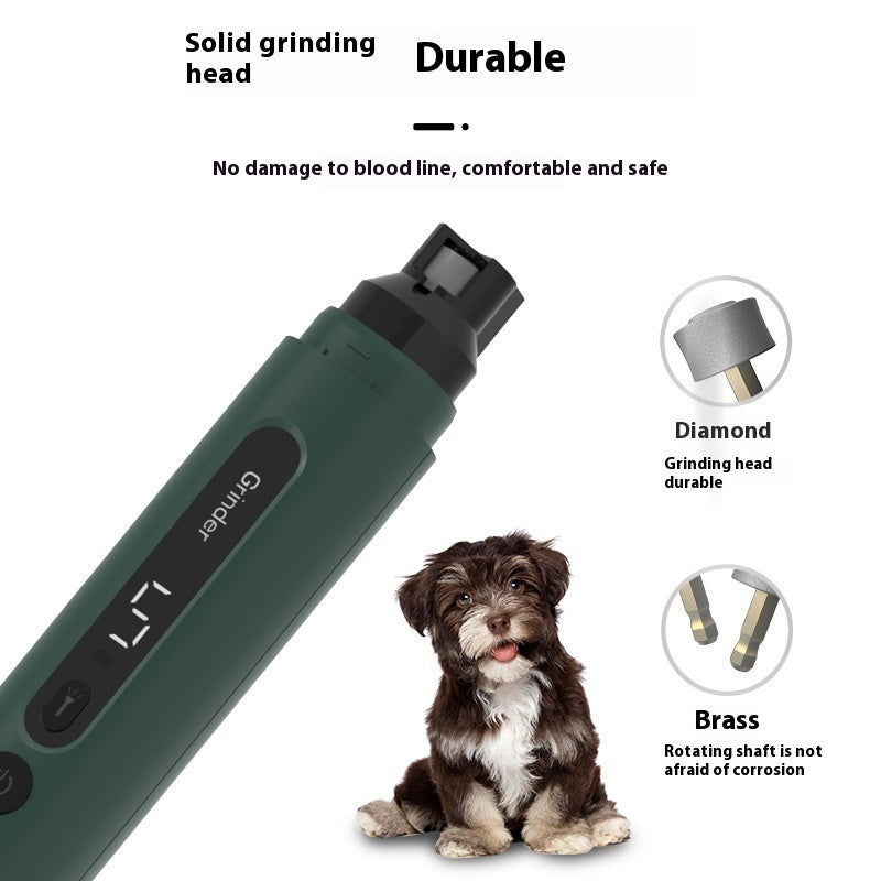 Elektrischer Hundepfotenfeilen Nageltrimmer Wiederaufladbare Katzen-Nagelfeilen Super Leise Mit 5-Geschwindigkeits-Einstellung Für Kleine Mittlere Große Hunde Katzen Krallenpflege Haustierprodukte