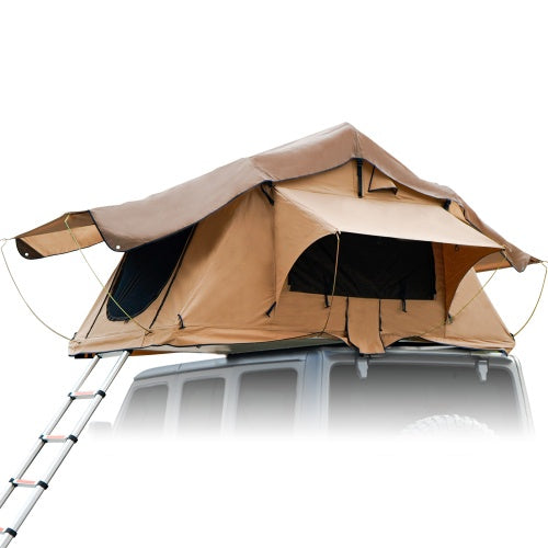 Das Dachzelt besteht aus 280TC 2000 wasserdichtem Gitterstoff und kann als Campingbedarf und mobiles Zuhause verwendet werden.