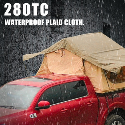 Das Dachzelt besteht aus 280TC 2000 wasserdichtem Gitterstoff und kann als Campingbedarf und mobiles Zuhause verwendet werden.