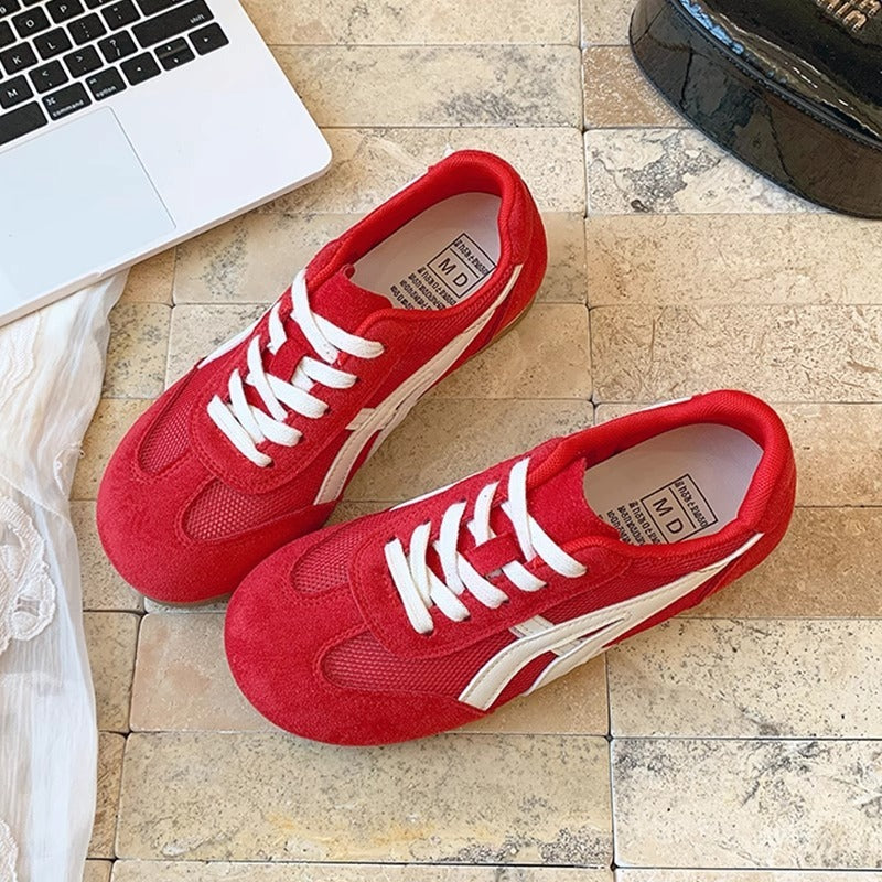 Women's Leather Thick-soled Breathable Mesh Cortez