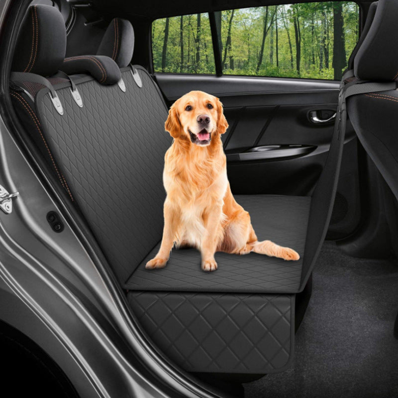 Hund Autositzbezug Sichtnetz Haustierträger Hängematte Sicherheitsprotektor Rücksitzmatte mit Reißverschluss und Tasche für Reisen