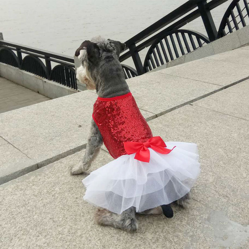 Pet Princess Skirt - Sequin Embroidered Dog Dress for Female Dogs