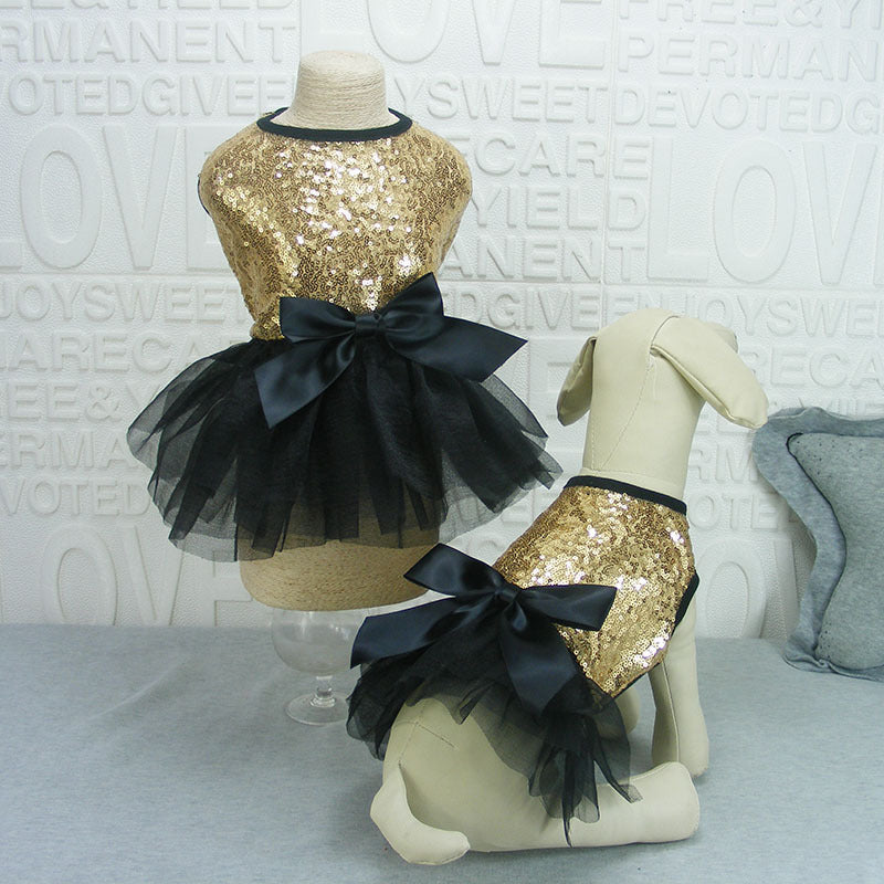 Pet Princess Skirt - Sequin Embroidered Dog Dress for Female Dogs