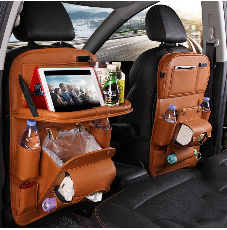PU-Leder Auto Aufbewahrungstasche Multifunktionale Sitzrückenablage Hängetasche Wasserdichter Auto Organizer Automobil Innenraum Zubehör