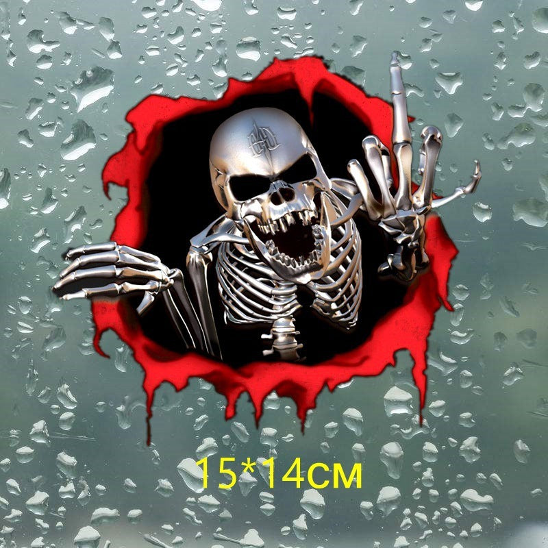 Druckreflektierende Metall-Schädel-Sticker