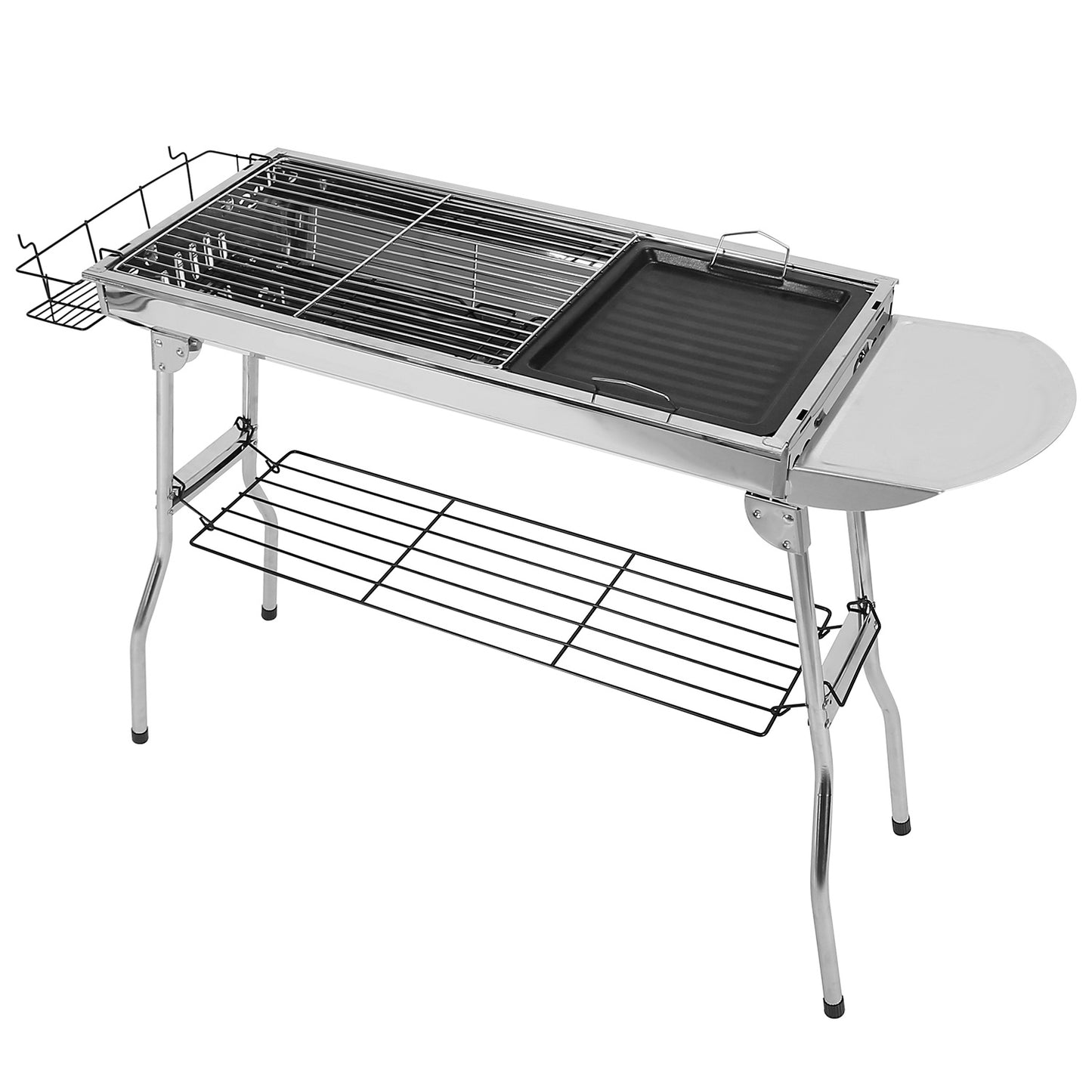 1Pc Faltbarer BBQ Grill Tragbarer Holzkohlegrill Edelstahl BBQ Grill Für Picknick Camping Garten Kochen Fedex Versand