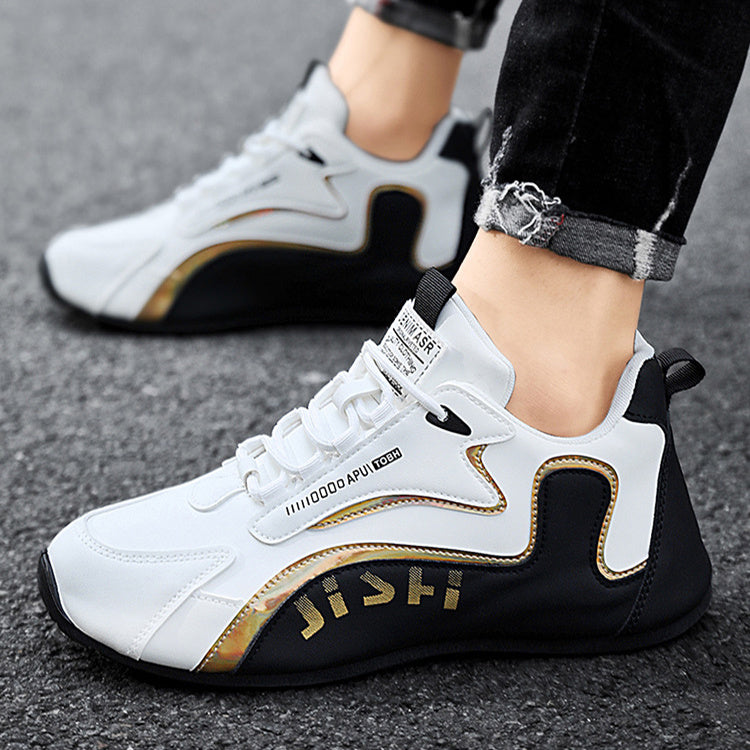 Modische Colorblock Schnürsneaker für Männer Atmungsaktive Low-Top Vater Schuhe Lauf- und Sportschuhe