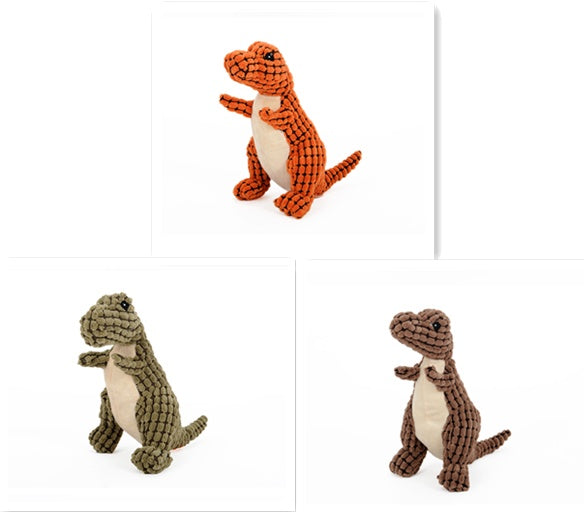 Dinosaur Dog Toy - Interactive Plush Squeaky Chew Toy for Large Dogs