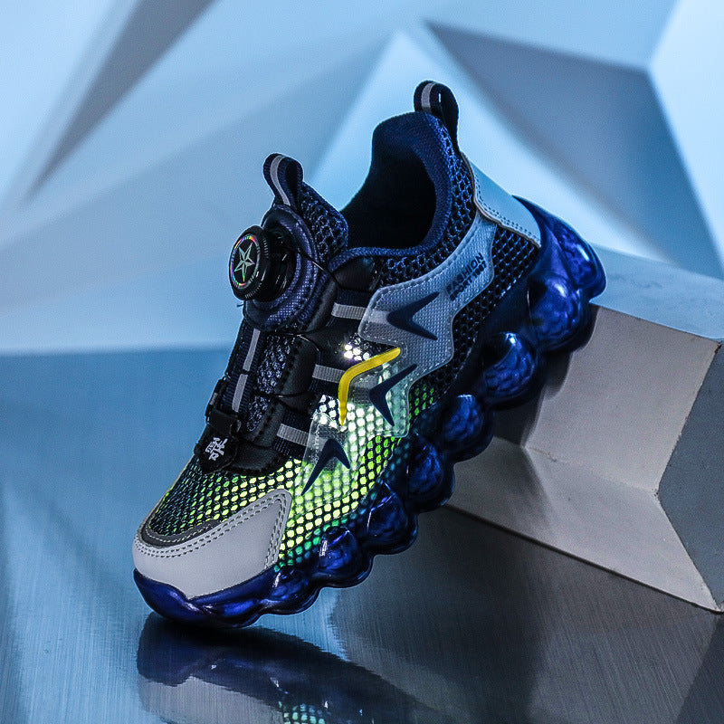 Jungen Hohles Netz Oberfläche Atmungsaktive Freizeit Sport Weiche Sohle Lauf Schuhe