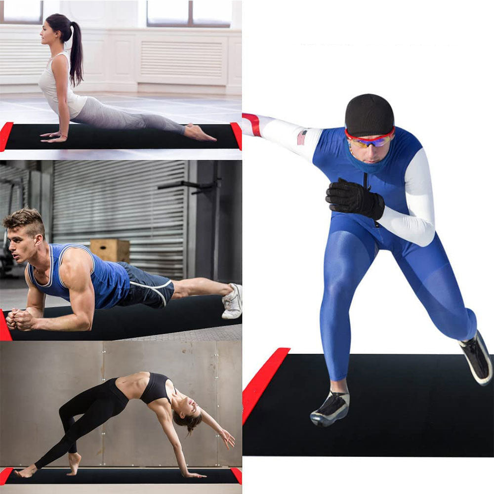 Slide Board Speed Skating Training Mat Sliding Board Portable Sliding Board For Leg Exercise Ice Hockey Short Track Home Gym Fitness Practice