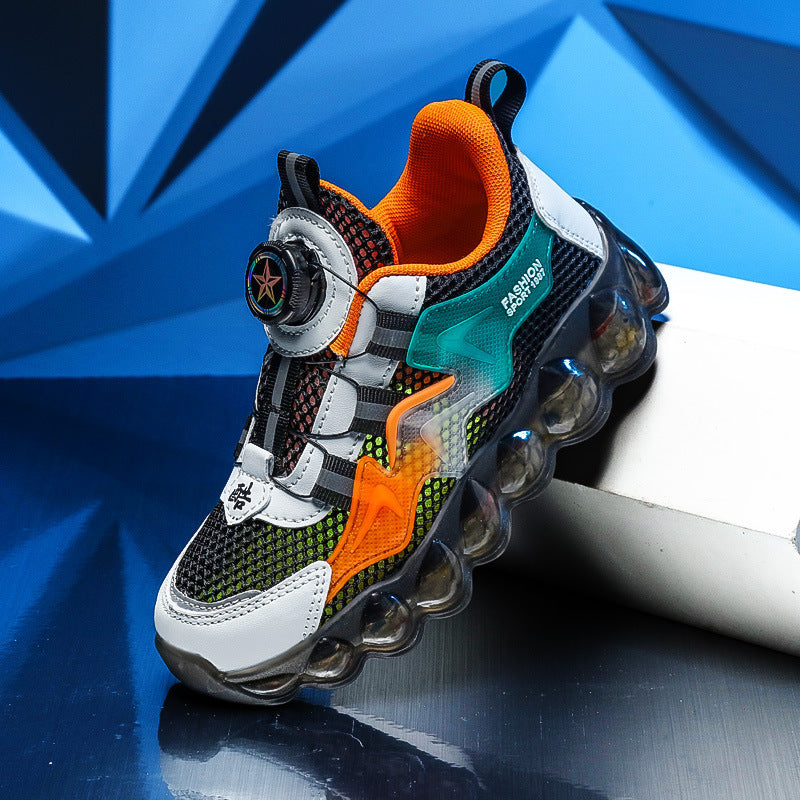 Jungen Hohles Netz Oberfläche Atmungsaktive Freizeit Sport Weiche Sohle Lauf Schuhe