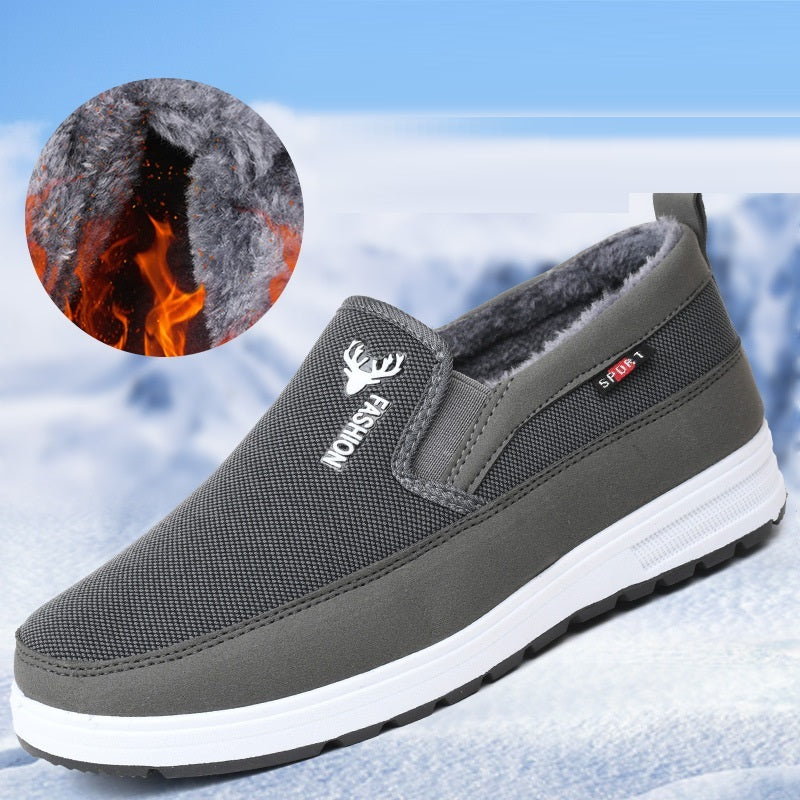 Men's Casual Autumn And Winter New Cotton-padded Shoes With Velvet