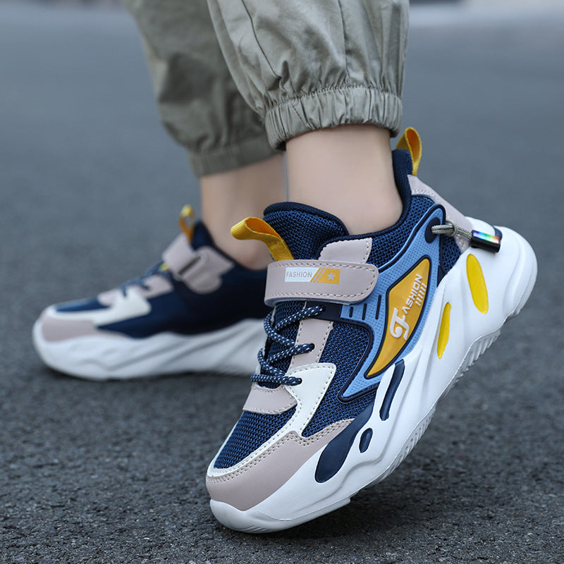 Kinder- und Teenager-Jungen Herbst- und Winter atmungsaktive rutschfeste Plattform Sport Lauf Schuhe