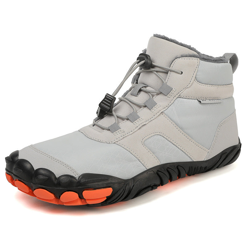 Fleece-lined Water-repellent Five-finger Snow Boots Thermal Non-slip Cotton-padded Shoes