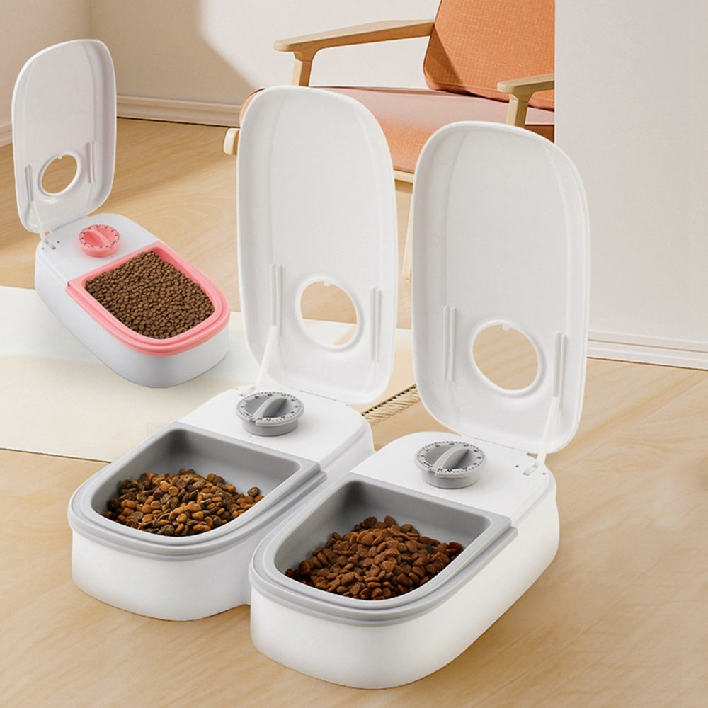 Automatischer Futterspender für Haustiere, intelligenter Futterautomat für Katzen und Hunde, Timer, Edelstahlschüssel, automatisches Füttern von Hunden und Katzen, Haustierbedarf