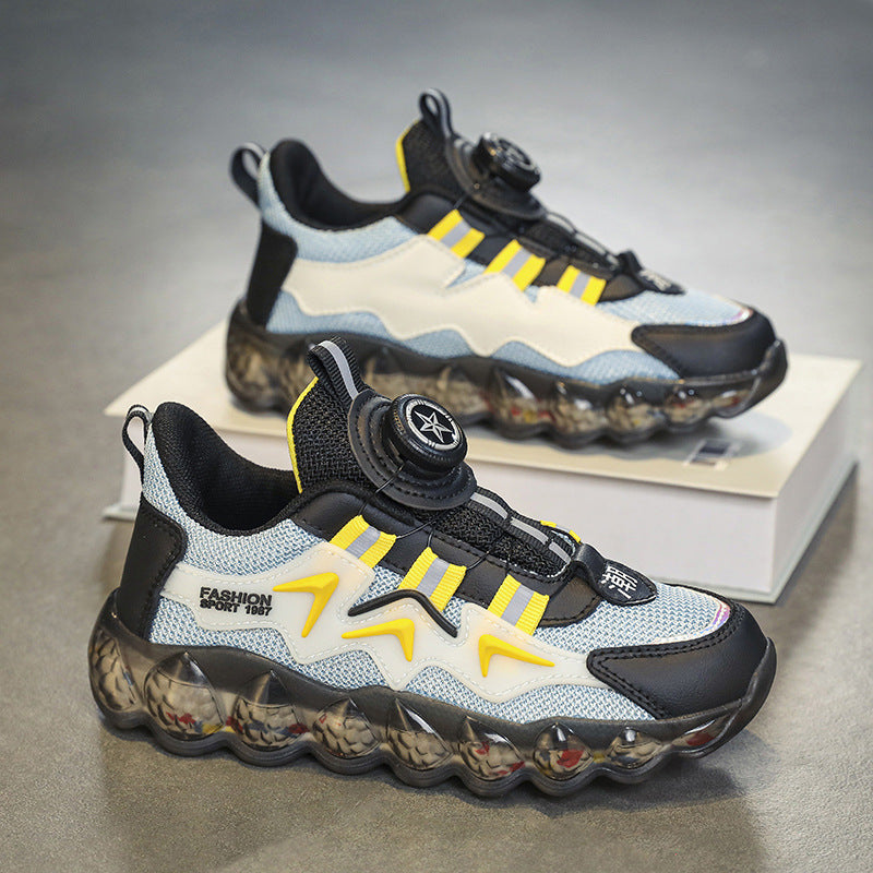 Jungen Hohles Netz Oberfläche Atmungsaktive Freizeit Sport Weiche Sohle Lauf Schuhe