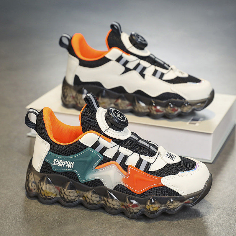 Jungen Hohles Netz Oberfläche Atmungsaktive Freizeit Sport Weiche Sohle Lauf Schuhe