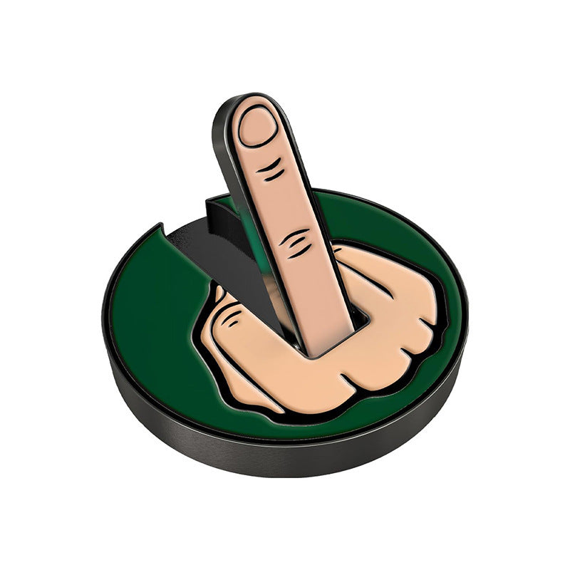 Golf Hat Clip 25mm Round Coin Vertical Middle Finger Ballmar