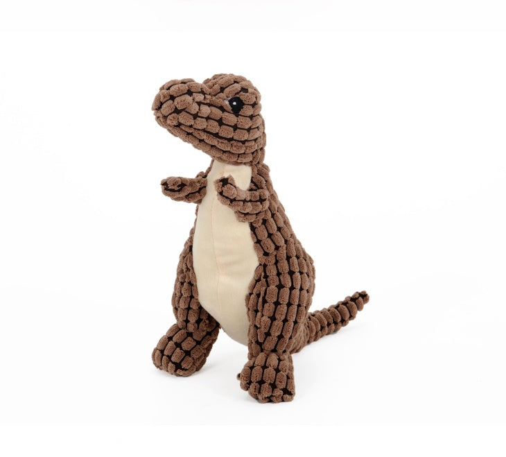 Dinosaur Dog Toy - Interactive Plush Squeaky Chew Toy for Large Dogs