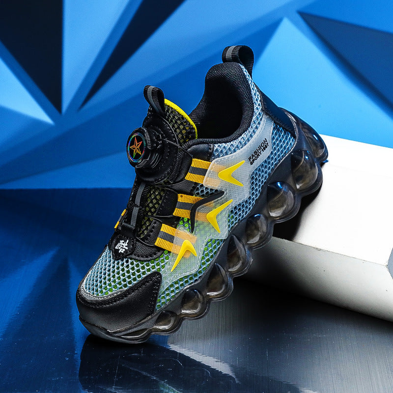 Jungen Hohles Netz Oberfläche Atmungsaktive Freizeit Sport Weiche Sohle Lauf Schuhe