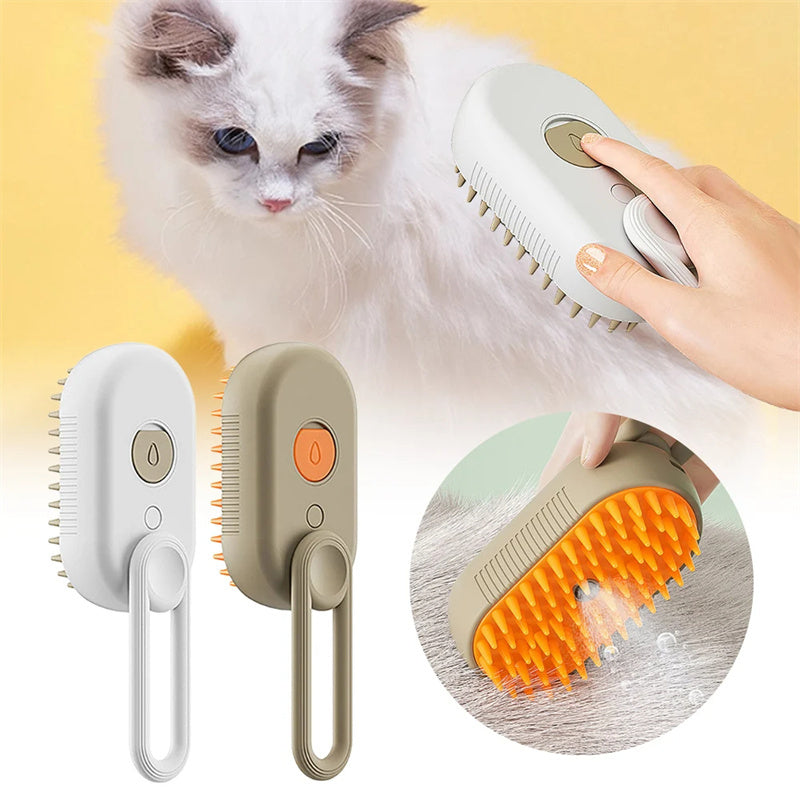 Katzen-Dampfbürste Dampf-Hundebürste 3 In 1 Elektrische Sprüh-Katzenhaarbürsten Für Massage Haustierpflege Kamm Haarentfernungskämme Haustierprodukte
