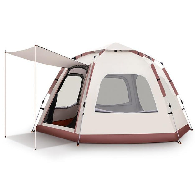 Outdoor Camping Camping Beige Khaki Große Sechseckige Zelt Winddicht Wasserdicht Anti-Mücken