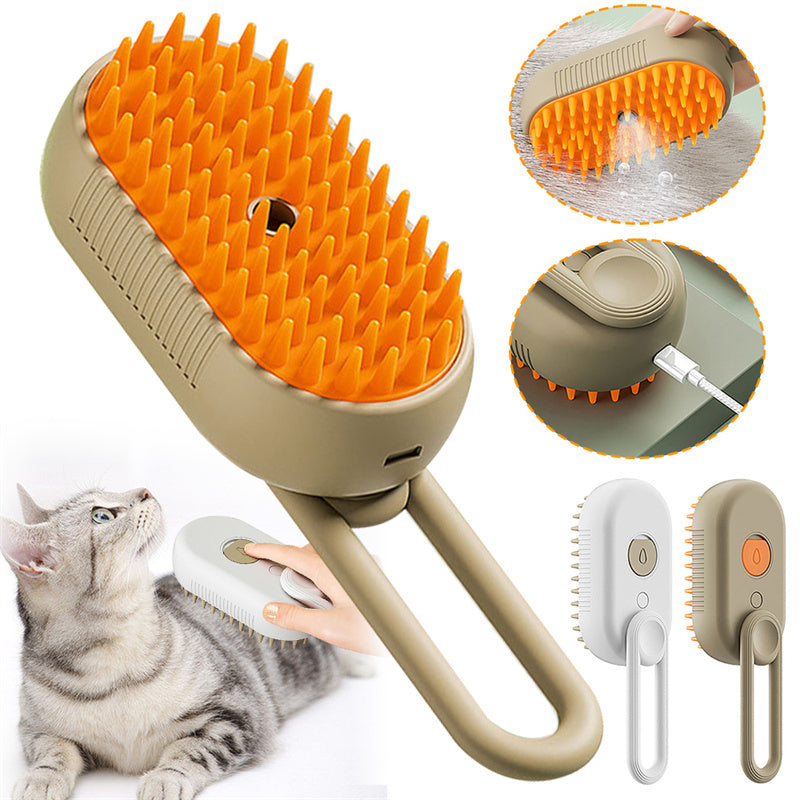 Katzen-Dampfbürste Dampf-Hundebürste 3 In 1 Elektrische Sprüh-Katzenhaarbürsten Für Massage Haustierpflege Kamm Haarentfernungskämme Haustierprodukte