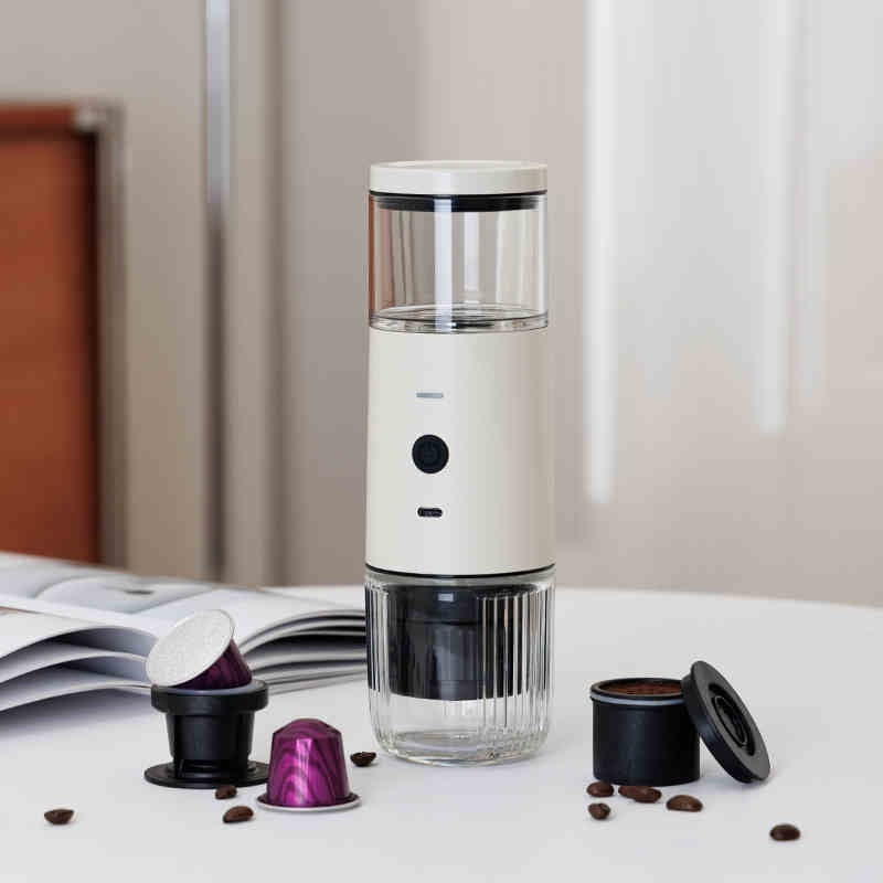 Tragbare Kaffeemaschine Automatische Extraktion Gemahlener Kaffee Kapseln Dual-Use