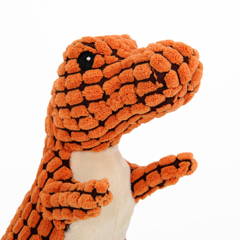 Dinosaur Dog Toy - Interactive Plush Squeaky Chew Toy for Large Dogs