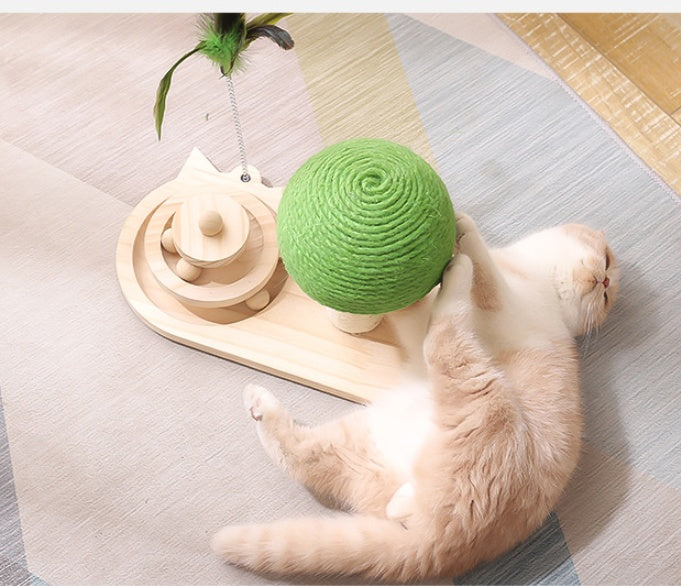 Haustier Katzenbaum Spielzeug Katzen Kratzsäule Haustiermöbel Kratzsäule Katzen Krallenkratzer Doppelte Sisal Bälle Katzenzubehör