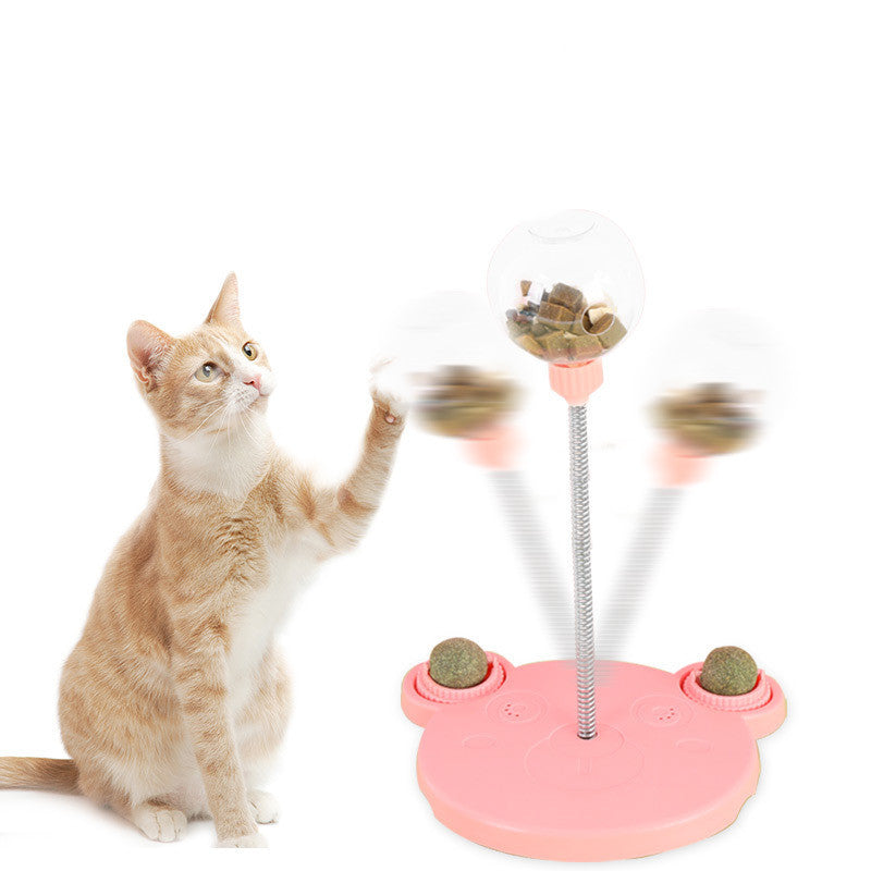 Haustierfutterspender Katzenspielzeug Haustiere leckende Futterkugel selbstspielender Kippball lustiger Schwingfutterspender Puzzlespielzeuge Spieltraining Spender Schüssel