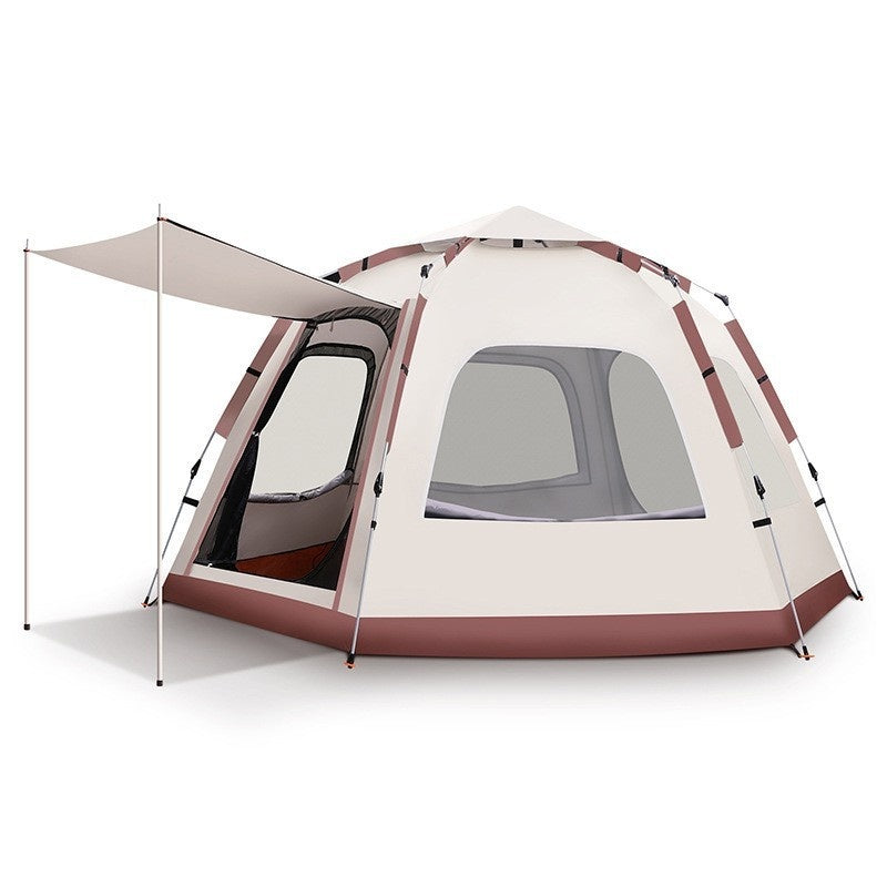 Outdoor Camping Camping Beige Khaki Große Sechseckige Zelt Winddicht Wasserdicht Anti-Mücken