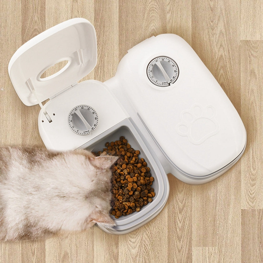 Automatischer Futterspender für Haustiere, intelligenter Futterautomat für Katzen und Hunde, Timer, Edelstahlschüssel, automatisches Füttern von Hunden und Katzen, Haustierbedarf