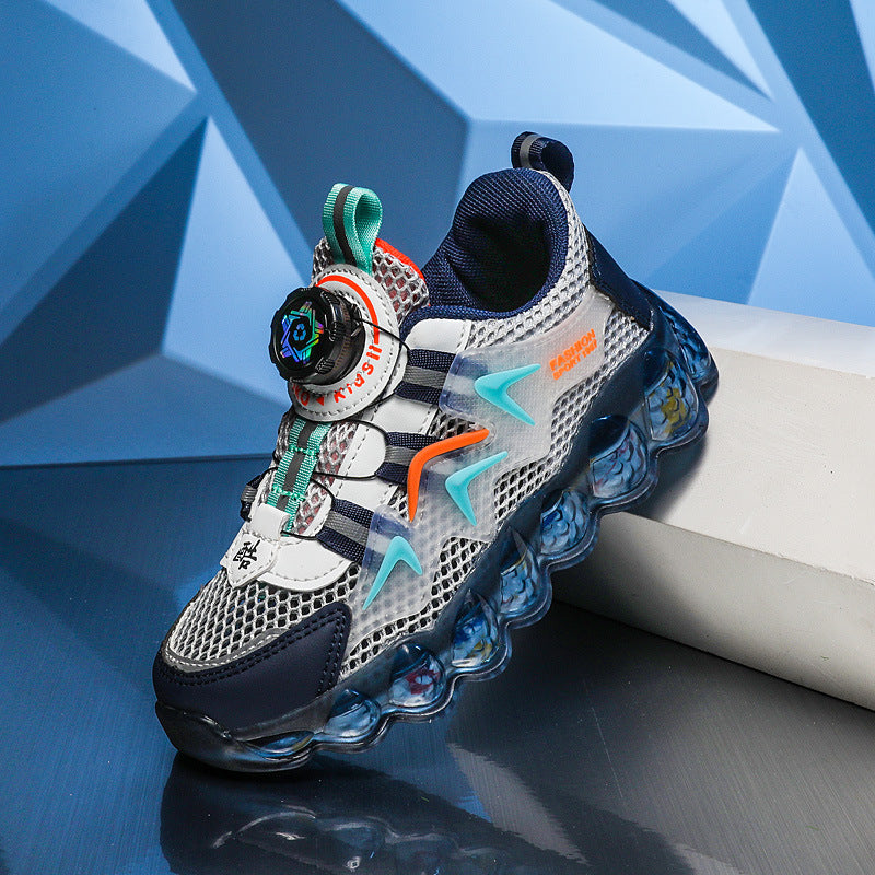 Jungen Hohles Netz Oberfläche Atmungsaktive Freizeit Sport Weiche Sohle Lauf Schuhe