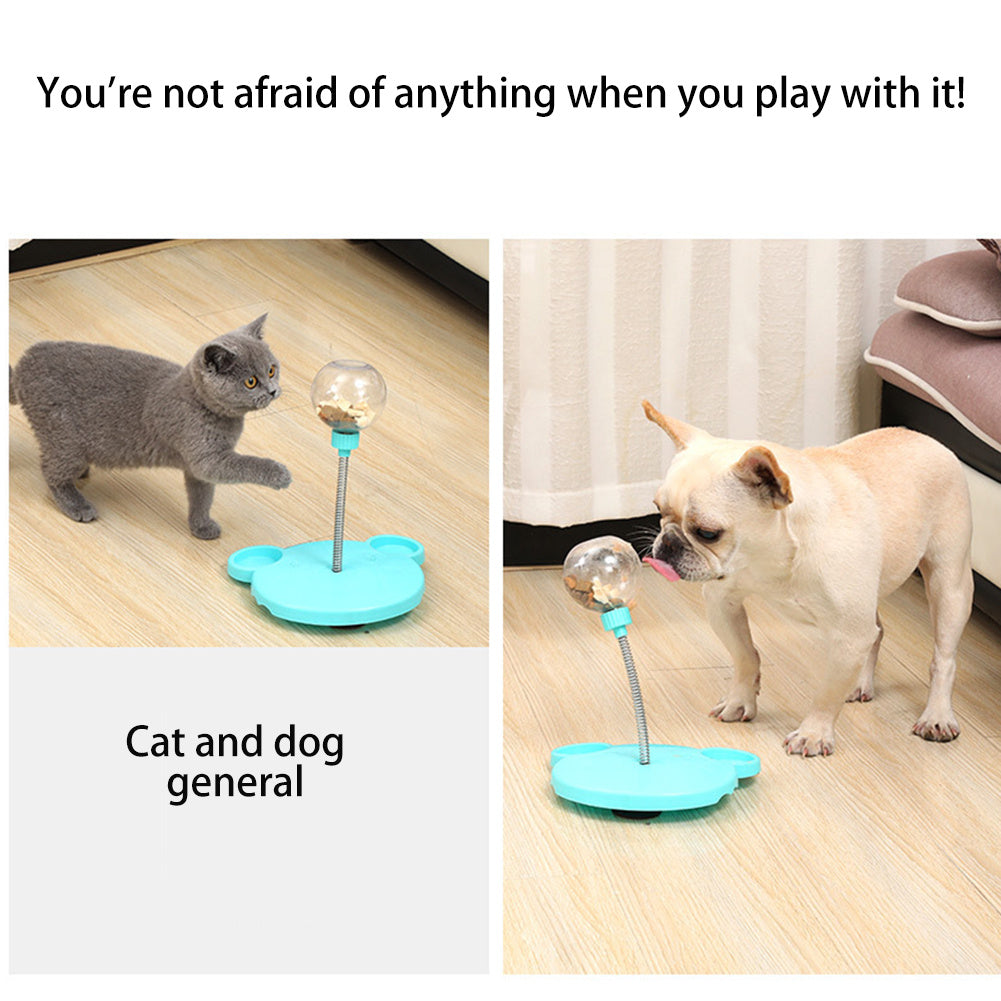 Haustierfutterspender Katzenspielzeug Haustiere leckende Futterkugel selbstspielender Kippball lustiger Schwingfutterspender Puzzlespielzeuge Spieltraining Spender Schüssel
