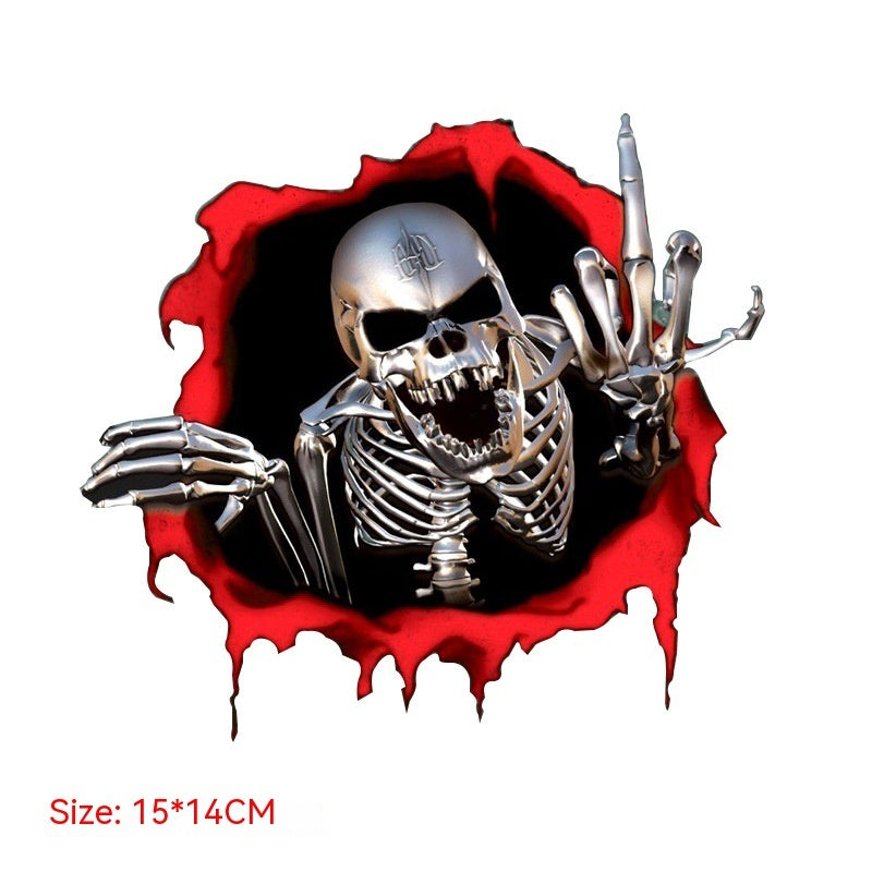 Druckreflektierende Metall-Schädel-Sticker