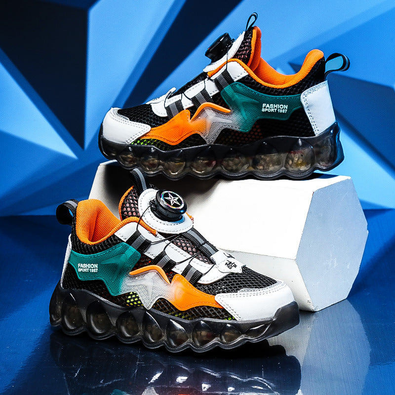 Jungen Hohles Netz Oberfläche Atmungsaktive Freizeit Sport Weiche Sohle Lauf Schuhe