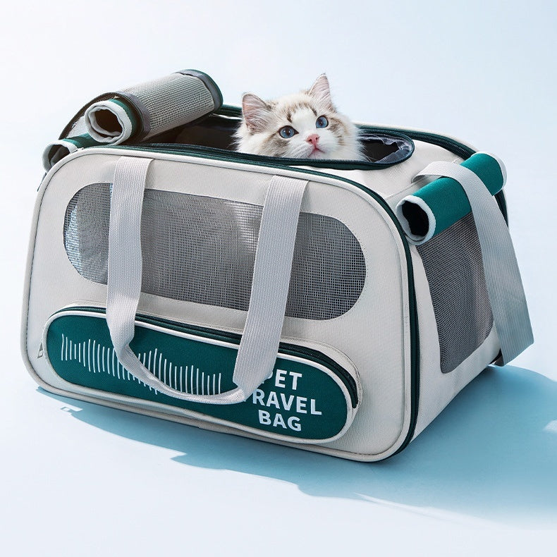 Tragetasche für Haustiere Weichseitige Zusammenklappbare Tragbare Haustier-Reise-Tragetasche Tragetasche für Hunde Katzen Fluggesellschaft genehmigte Tragetasche Weichseitig, Zusammenklappbare Reise Welpen-Tragetasche Haustier-Reise-Tragetasche Adequat