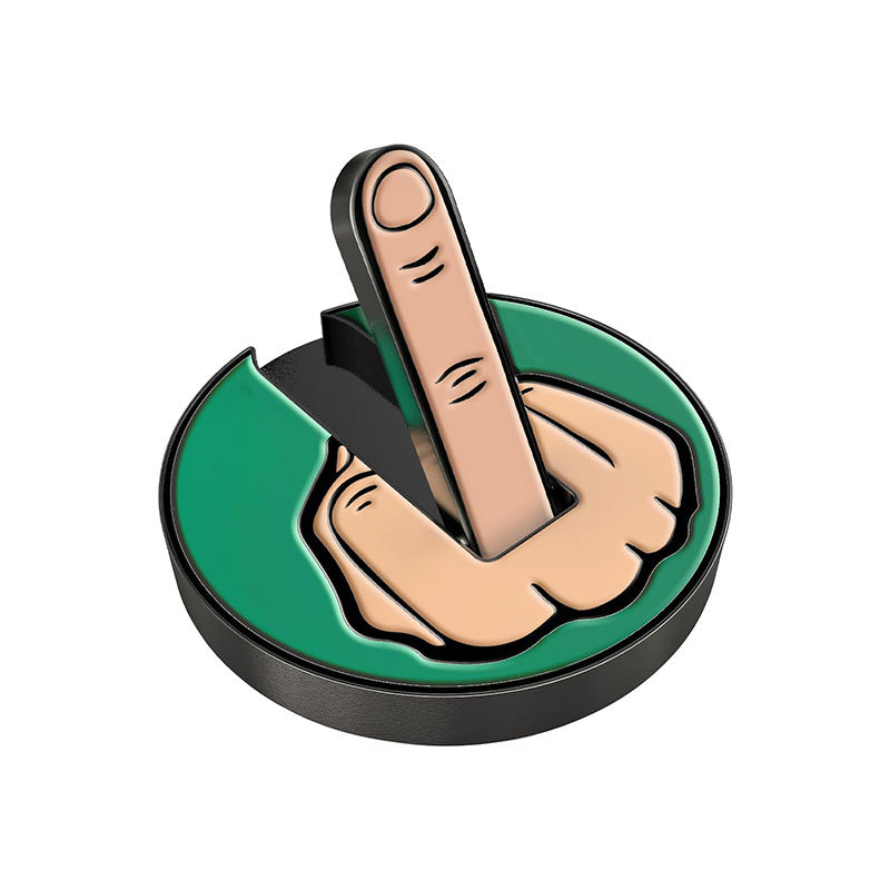 Golf Hat Clip 25mm Round Coin Vertical Middle Finger Ballmar