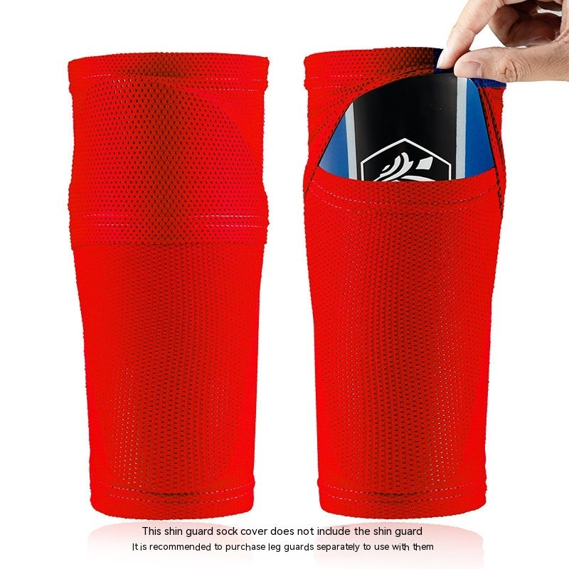 Double-layer Breathable Mesh Football Shin Guard Socks