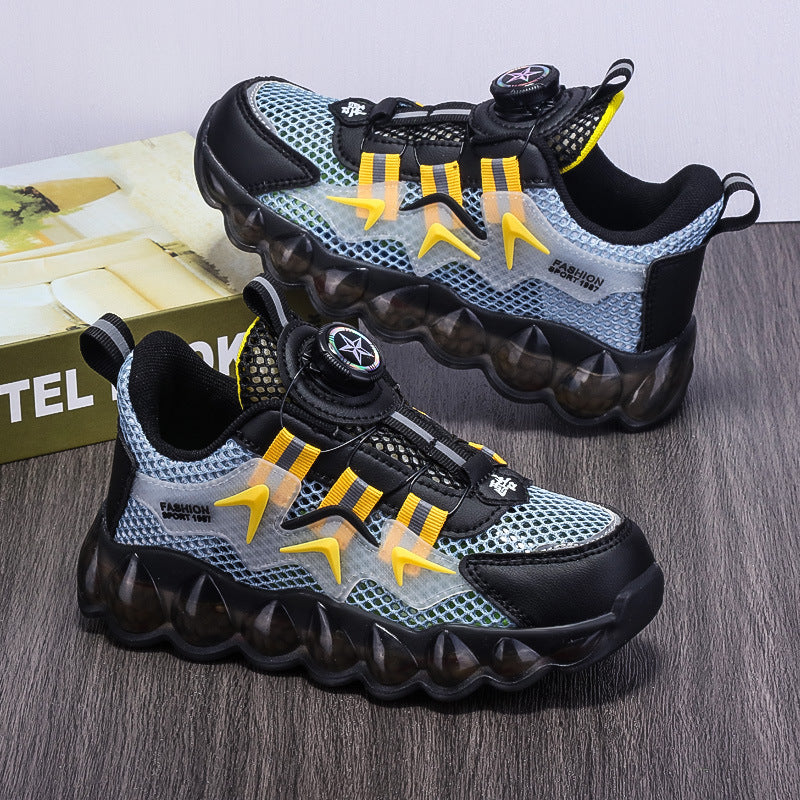 Jungen Hohles Netz Oberfläche Atmungsaktive Freizeit Sport Weiche Sohle Lauf Schuhe