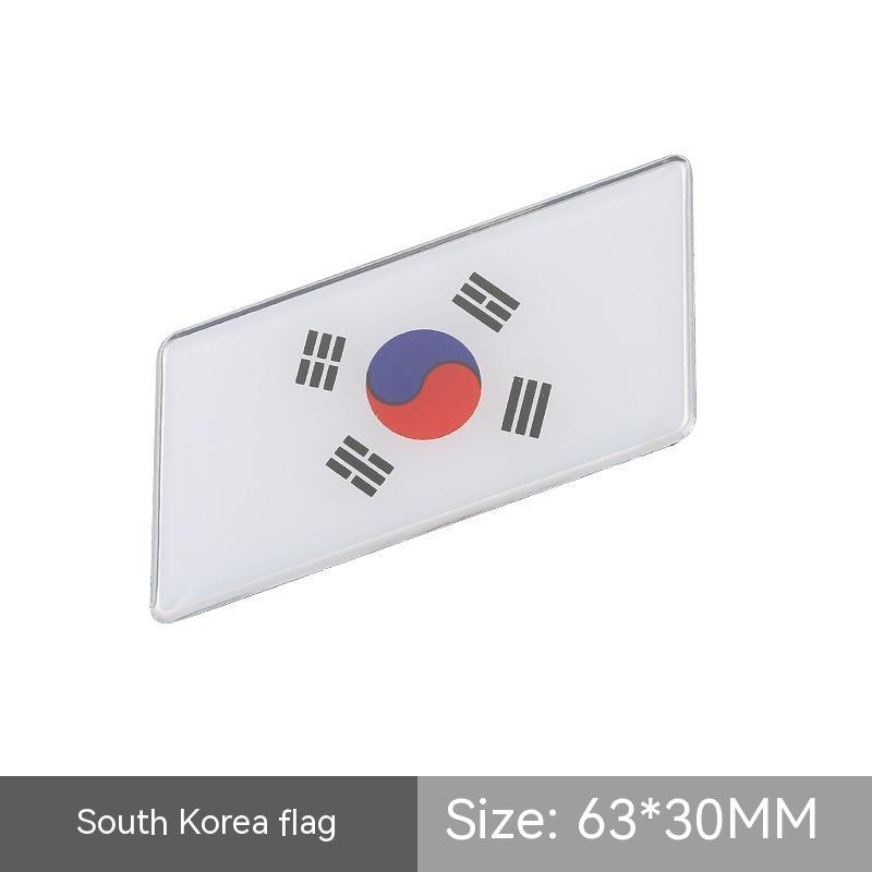 Pegatinas de bandera nacional para coche, etiqueta trasera de cristal de metal