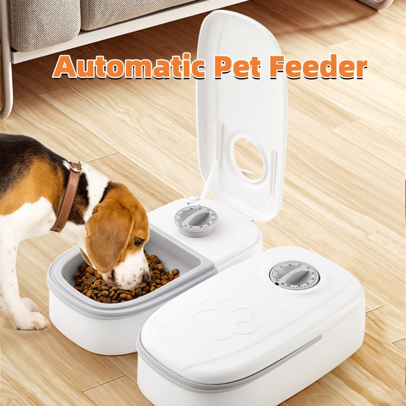Automatischer Futterspender für Haustiere, intelligenter Futterautomat für Katzen und Hunde, Timer, Edelstahlschüssel, automatisches Füttern von Hunden und Katzen, Haustierbedarf