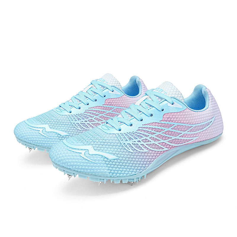 Männliche und weibliche Studenten professionelle Wettkampf Sport Leichtathletik Spikeschuhe