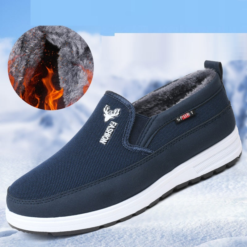Men's Casual Autumn And Winter New Cotton-padded Shoes With Velvet