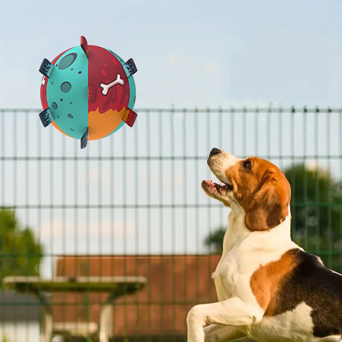 Hundespielzeug Fußball mit Riemen - Interaktives Hundespielzeug Welpe für drinnen und draußen, Zerrspiel, langlebiges Hundewasser-Spielzeug, Fußball-Herding-Bälle mit Griff, Garten für mittelgroße Hunde, Geschenk zum Geburtstag