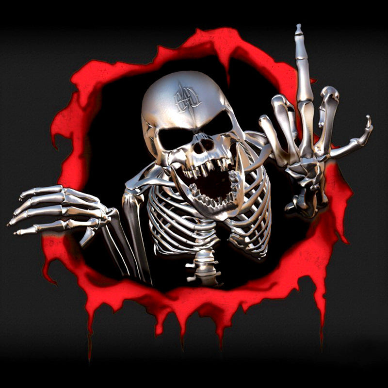 Druckreflektierende Metall-Schädel-Sticker