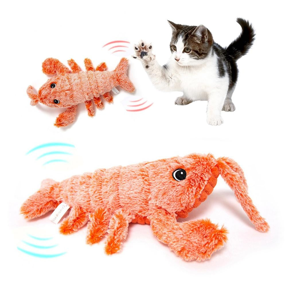 Haustier Spielzeug Elektrische Springende Garnele USB Aufladung Simulation Hummer Lustiges Katzen Plüsch Haustier Spielzeug