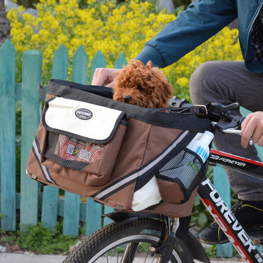 Haustier Fahrradträger Katze Hund Fahrrad Tasche Abnehmbarer Korb Lenker Vorderkorb Kleiner Katzen Hundeträger